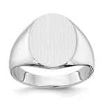 Load image into Gallery viewer, Mens Solid Back Signet Ring Custom Personalized with Free Engraving Available of Initials or Monogram in Solid 14K White Gold
