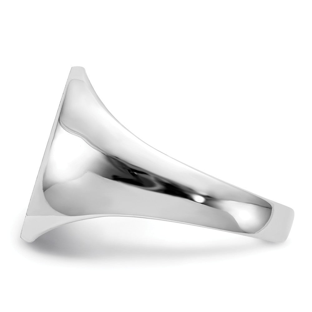 Mens Solid Back Signet Ring Custom Personalized with Free Engraving Available of Initials or Monogram in Solid 14K White Gold