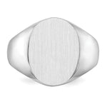 Load image into Gallery viewer, Mens Solid Back Signet Ring Custom Personalized with Free Engraving Available of Initials or Monogram in Solid 14K White Gold
