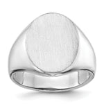 Load image into Gallery viewer, Mens High Polished Oval Signet Ring Custom Personalized with Free Engraving Available of Initials/Monogram in Solid 14K White Gold
