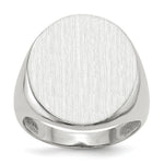 Load image into Gallery viewer, Mens Solid Back X-Large Oval Signet Ring Engravable Initial Monogram in Solid 14K White Gold
