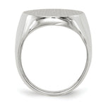Load image into Gallery viewer, Mens Solid Back X-Large Oval Signet Ring Engravable Initial Monogram in Solid 14K White Gold
