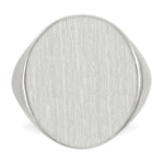 Load image into Gallery viewer, Mens Solid Back X-Large Oval Signet Ring Engravable Initial Monogram in Solid 14K White Gold
