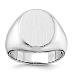 Load image into Gallery viewer, Mens Oval Signet Ring Custom Personalized with Free Engraving Available of Initials or Monogram in Solid 14K White Gold
