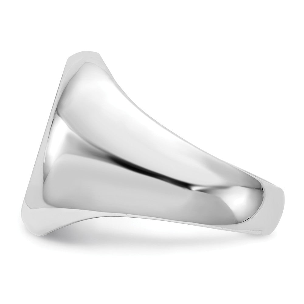 Mens Oval Signet Ring Custom Personalized with Free Engraving Available of Initials or Monogram in Solid 14K White Gold