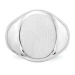 Load image into Gallery viewer, Mens Oval Signet Ring Custom Personalized with Free Engraving Available of Initials or Monogram in Solid 14K White Gold
