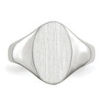 Load image into Gallery viewer, Open Back Signet Ring Oval Shape Custom Personalized with Free Engraving Available of Initials in Solid 14K White Gold
