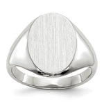 Load image into Gallery viewer, Solid Closed Back Signet Ring Oval Shape Custom Personalized with Free Engraving Available of Initials in Solid 14K White Gold
