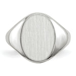 Load image into Gallery viewer, Solid Closed Back Signet Ring Oval Shape Custom Personalized with Free Engraving Available of Initials in Solid 14K White Gold
