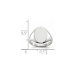 Load image into Gallery viewer, Solid Closed Back Signet Ring Oval Shape Custom Personalized with Free Engraving Available of Initials in Solid 14K White Gold
