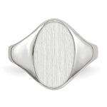 Load image into Gallery viewer, Solid Closed Back Signet Ring Oval Shape Custom Personalized with Free Engraving Available of Initials in Solid 14K White Gold
