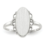 Load image into Gallery viewer, Open Back Signet Ring Oval Shape Custom Personalized with Free Engraving Available of Initials in Solid 14K White Gold
