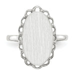 Load image into Gallery viewer, Open Back Signet Ring Oval Shape Scallop Edge Custom Personalized with Free Engraving Available of Initials in Solid 14K White Gold
