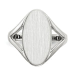 Load image into Gallery viewer, Solid Closed Back Signet Ring Oval Shape Custom Personalized with Free Engraving Available of Initials in Solid 14K White Gold
