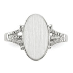 Load image into Gallery viewer, Solid Closed Back Signet Ring Oval Shape Custom Personalized with Free Engraving Available of Initials in Solid 14K White Gold
