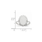 Load image into Gallery viewer, Open Back Signet Ring Oval Shape Scallop Edge Custom Personalized with Free Engraving Available of Initials in Solid 14K White Gold
