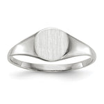 Load image into Gallery viewer, Solid Closed Back Signet Ring Round Custom Personalized with Free Engraving Available of Initials in Solid 14K White Gold
