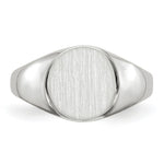 Load image into Gallery viewer, Solid Closed Back Signet Ring Round Custom Personalized with Free Engraving Available of Initials in Solid 14K White Gold
