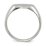 Load image into Gallery viewer, Mens Solid Back Oval Signet Ring Custom Personalized with Free Engraving Available of Initials or Monogram in Solid 14K White Gold
