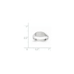 Load image into Gallery viewer, Solid Closed Back Signet Ring Horizontal Oval Custom Personalized with Free Engraving Available of Initials in Solid 14K White Gold

