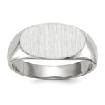 Load image into Gallery viewer, Solid Closed Back Signet Ring Horizontal Oval Custom Personalized with Free Engraving Available of Initials in Solid 14K White Gold
