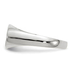 Load image into Gallery viewer, Solid Closed Back Signet Ring Horizontal Oval Custom Personalized with Free Engraving Available of Initials in Solid 14K White Gold
