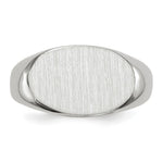 Load image into Gallery viewer, Open Back Signet Ring Horizontal Oval Custom Personalized with Free Engraving Available of Initials in Solid 14K White Gold
