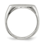 Load image into Gallery viewer, Open Back Signet Ring Horizontal Oval Custom Personalized with Free Engraving Available of Initials in Solid 14K White Gold
