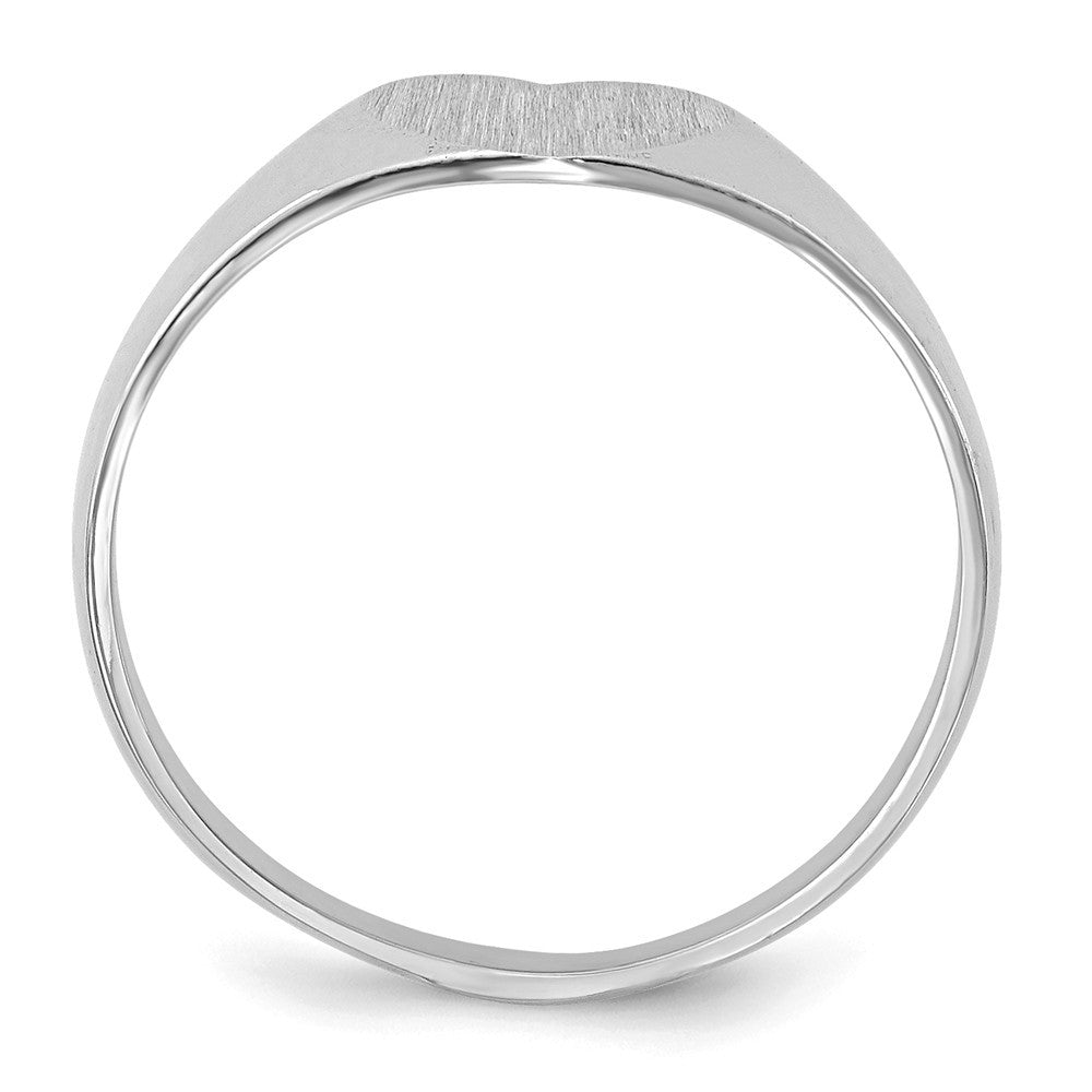 Sold Closed Back Signet Ring Heart Shape Custom Personalized with Free Engraving Available of Initials in Solid 14K White Gold
