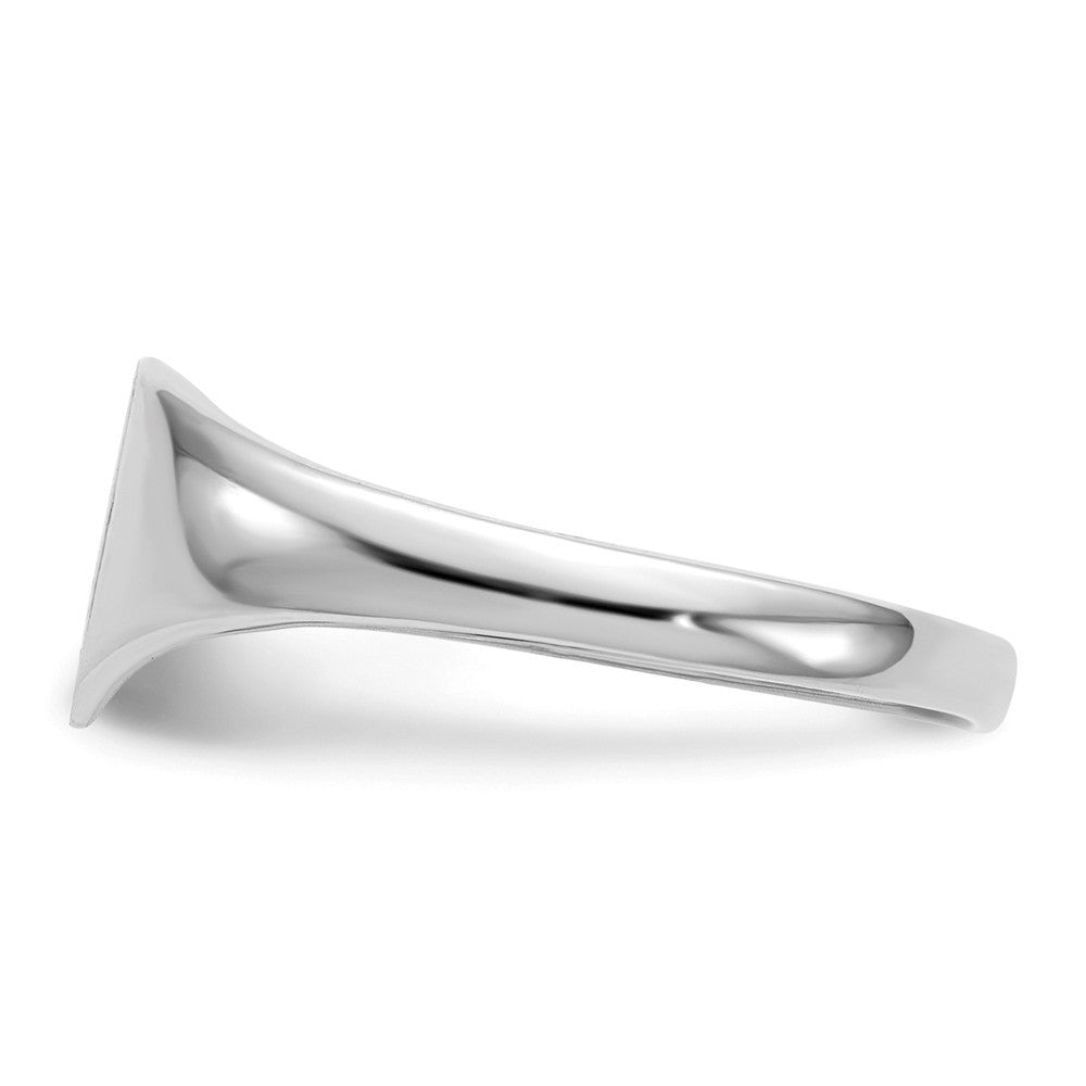 Solid Closed Back Womens Heart Design Top Signet Ring Custom Personalized with Free Engraving Available of Initials or Monogram in Solid 14K White Gold