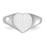 Load image into Gallery viewer, Open Back Womens Heart Design Top Signet Ring Custom Personalized with Free Engraving Available of Initials in Solid 14K White Gold
