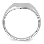 Load image into Gallery viewer, Open Back Womens Heart Design Top Signet Ring Custom Personalized with Free Engraving Available of Initials in Solid 14K White Gold
