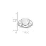 Load image into Gallery viewer, Open Back Womens Heart Design Top Signet Ring Custom Personalized with Free Engraving Available of Initials in Solid 14K White Gold
