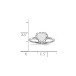 Load image into Gallery viewer, Open Back Signet Ring Heart Shape Custom Personalized with Free Engraving Available of Initials in Solid 14K White Gold
