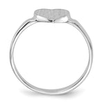 Load image into Gallery viewer, Open Back Signet Ring Heart Shape Custom Personalized with Free Engraving Available of Initials in Solid 14K White Gold
