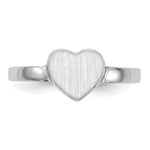 Load image into Gallery viewer, Open Back Signet Ring Heart Shape Custom Personalized with Free Engraving Available of Initials in Solid 14K White Gold
