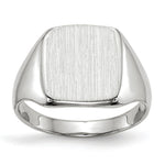 Load image into Gallery viewer, Solid Closed Back Square Top Signet Ring Custom Personalized with Free Engraving Available of Initials in Solid 14K White Gold
