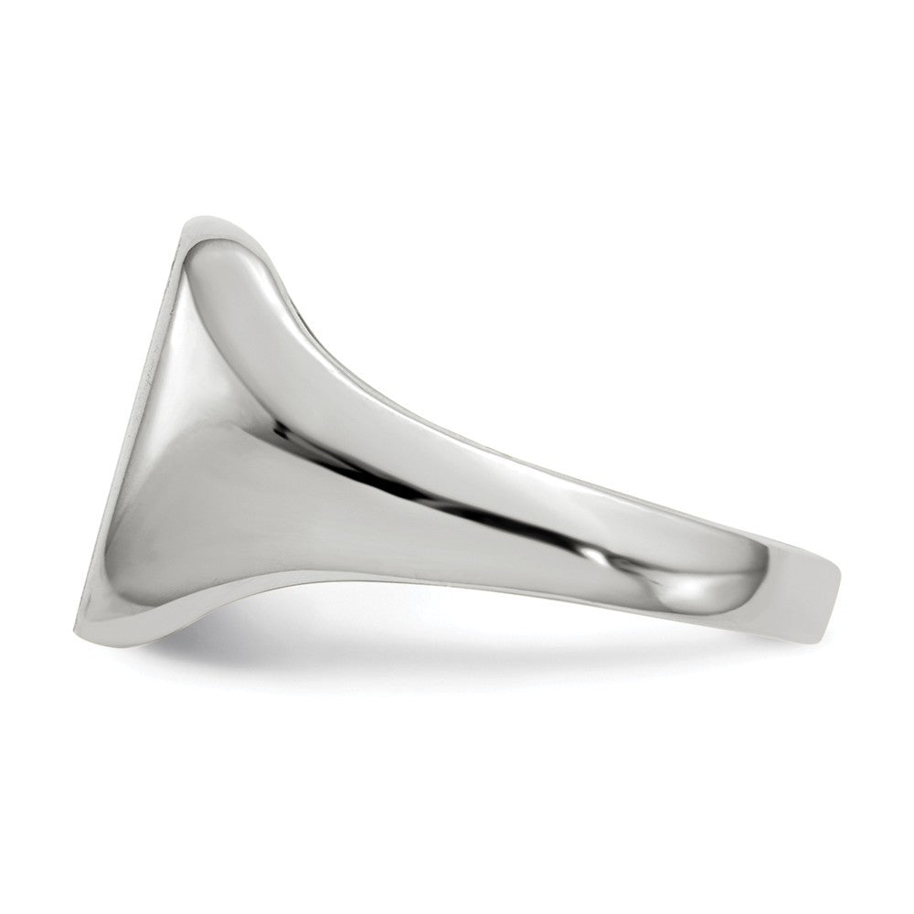 Solid Closed Back Square Top Signet Ring Custom Personalized with Free Engraving Available of Initials in Solid 14K White Gold