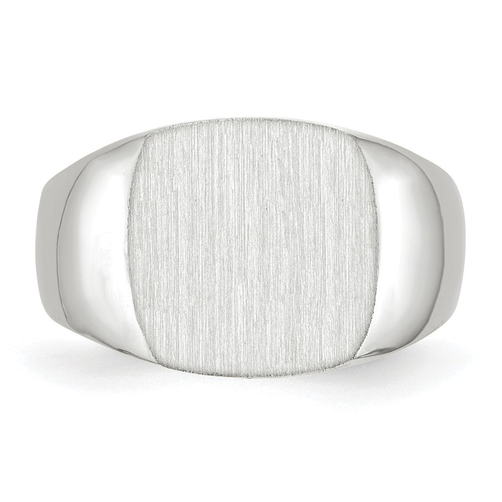 Solid Closed Back Mens Square Top Signet Ring Custom Personalized with Free Engraving Available of Initials or Monogram in Solid 14K Yellow Gold