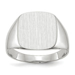 Load image into Gallery viewer, Solid Closed Back Square Top Signet Ring Custom Personalized with Free Engraving Available of Initials or Monogram in Solid 14K White Gold
