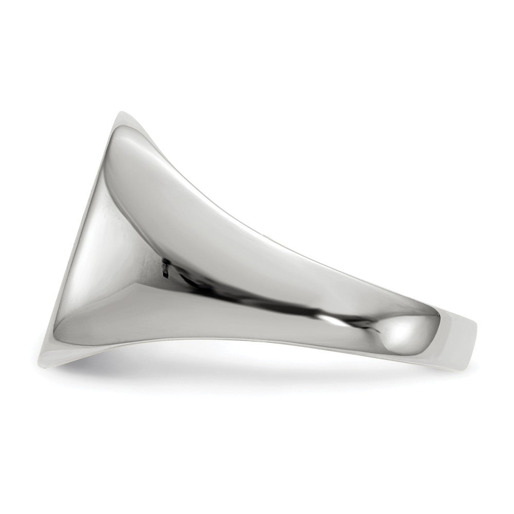 Solid Closed Back Square Top Signet Ring Custom Personalized with Free Engraving Available of Initials or Monogram in Solid 14K White Gold