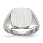 Load image into Gallery viewer, Open Back Square Top Signet Ring Custom Personalized with Free Engraving Available of Initials in Solid 14K White Gold

