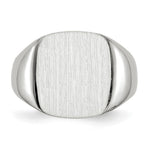 Load image into Gallery viewer, Open Back Square Top Signet Ring Custom Personalized with Free Engraving Available of Initials or Monogram in Solid 14K White Gold
