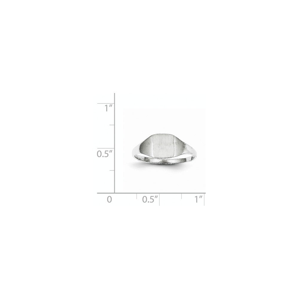 Closed Solid Back Signet Ring Square Shape Custom Personalized with Free Engraving Available of Initials in Solid 14K White Gold