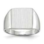 Load image into Gallery viewer, Closed Solid Back Square Top Signet Ring Custom Personalized with Free Engraving Available of Initials or Monogram in Solid 14K White Gold
