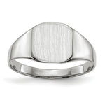 Load image into Gallery viewer, Closed Solid Back Signet Ring Square Shape Custom Personalized with Free Engraving Available of Initials in Solid 14K White Gold

