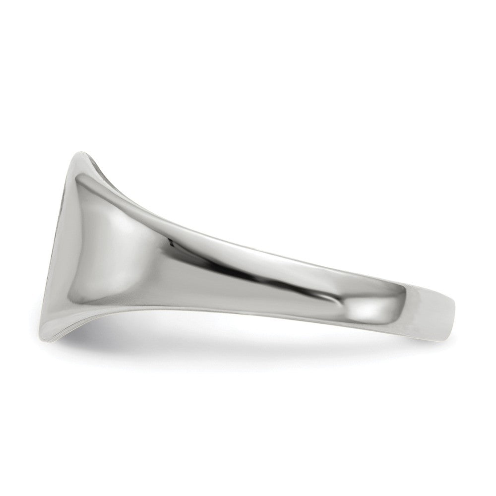 Closed Solid Back Signet Ring Square Shape Custom Personalized with Free Engraving Available of Initials in Solid 14K White Gold