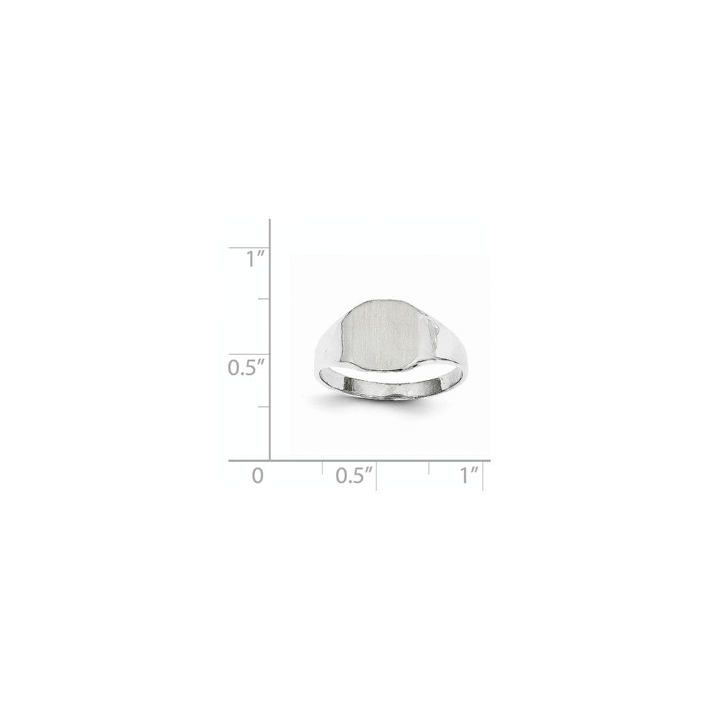 Closed Solid Back Signet Ring Square Shape Custom Personalized with Free Engraving Available of Initials in Solid 14K White Gold