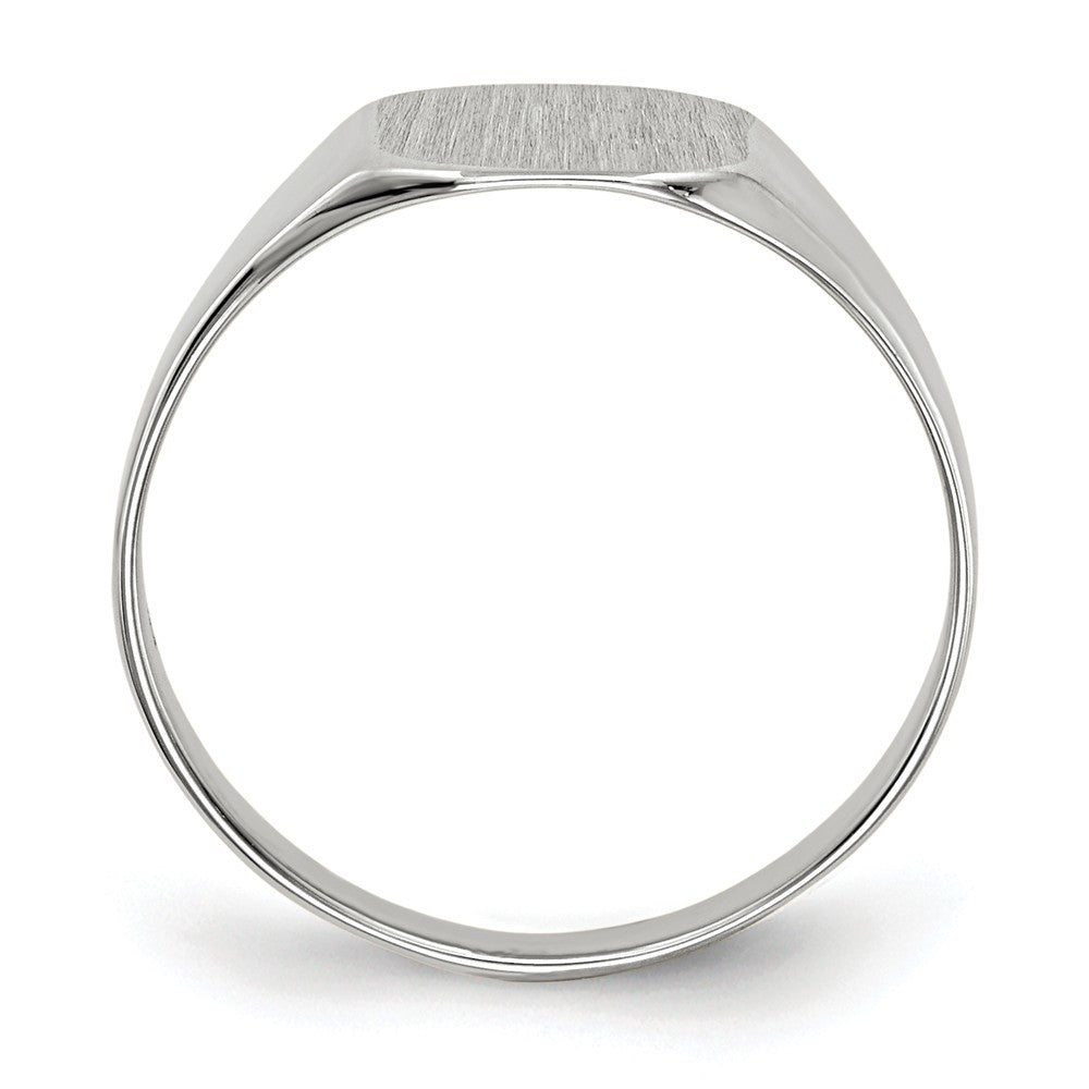Closed Solid Back Signet Ring Square Shape Custom Personalized with Free Engraving Available of Initials in Solid 14K White Gold