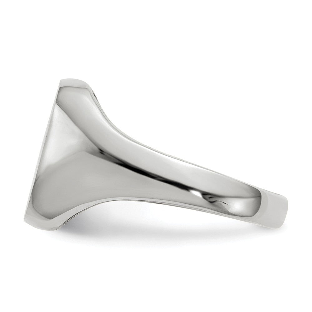Solid Closed Back Square Top Signet Ring Custom Personalized with Free Engraving Available of Initials or Monogram in Solid 14K White Gold